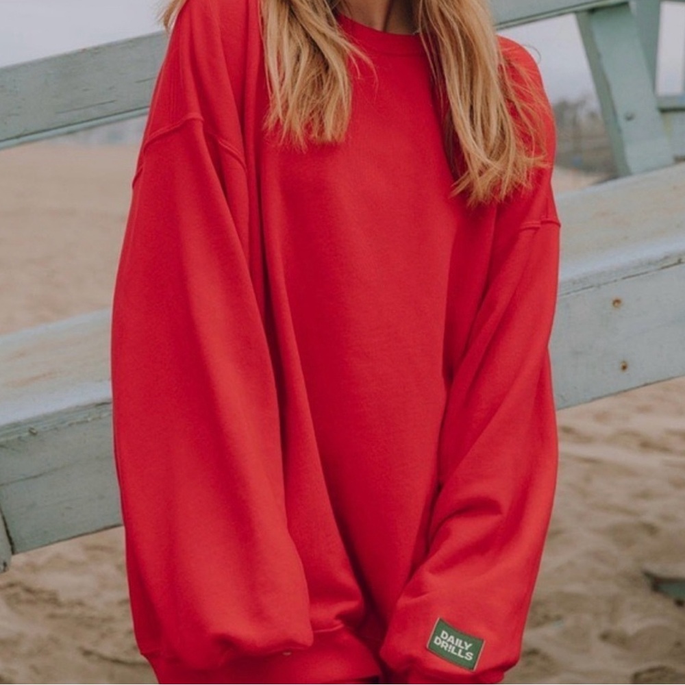 NWT Daily Drills “Heart” Oversized Crewneck XS/S